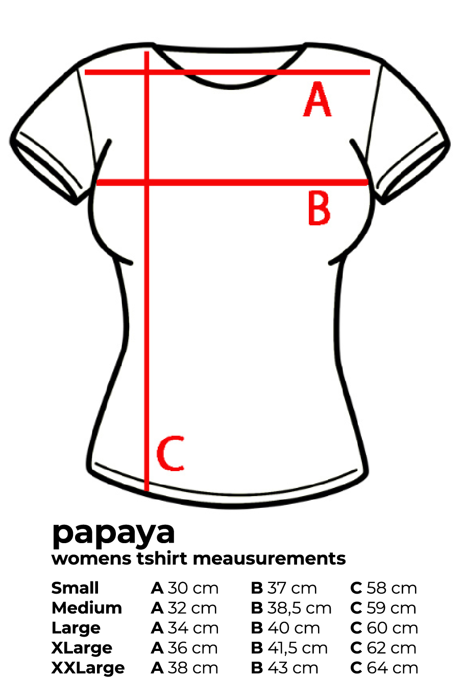 Women's T Shirt Measurements 2024