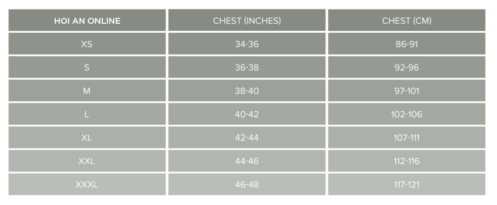 Uniform measurements - How to measure for sizes - Olino