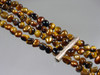 Chocolate Freshwater Pearls with Tiger's Eye Gems