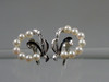 1950- 1960's Pearl and Sterling Leaves Screw Back Earrings