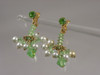 Pastel Green Crystal Pearl Dangle Earrings