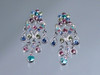 Multi Color Pastel Rhinestone Chandelier Earrings