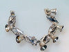 Mexico Sterling Silver Holly Berries Bells Bracelet