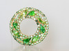 Dimensional Dome Green Rhinestone Brooch