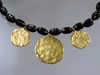 1980's Kenneth Lane Hammered Gold Disc Necklace