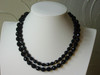 Vintage Double Strand Black Czech Crystal Necklace by Hobé