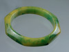 Faceted Green Yellow Bakelite Bangle