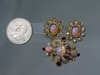 1950's Glass Opal Pin & Earrings Set