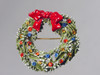 ART Holly Wreath Christmas Pin