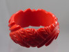 Vintage Bakelite Carved Red Bangle