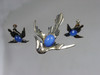 Art Deco Sterling Bird & Earrings Set