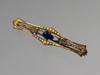 Deep Blue Glass Stone Antique Pin