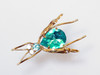 Deep Teal Blue Teardrop Body with Wings Brooch from Germany Deep Teal Blue Teardrop Body with Wings Brooch from Germany