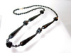 Faceted Jet Black Glass Necklace