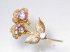 Filigree Floral Lavender Rhinestone Pin