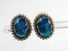 W Germany Blue Art Glass Earrings