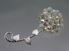 Crystal Flower Brooch Tall Silver Setting