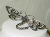 Owlfly Lacewing Sterling Marcasite Brooch with Ruby Gem Eyes