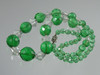 Faceted Green and Bicone Clear Crystal Necklace