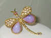 Graziano Pink Glass Opal Brooch