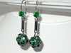 Emerald Rhinestone Ball Kidney Wire Earrings