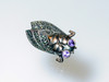 Sterling Marcasite Cicada Pin Amethyst