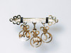 1930's Gold Filled Wire Pin with Charms