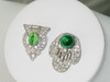 Emerald Green Glass Cabs Dress Clips