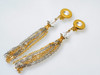 1990's Marcy Feld Shoulder Duster Multi Chain Earrings