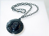 Black Bakelite Cameo Necklace