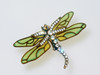 KJL Plique-a-Jour Crystal Dragonfly Brooch