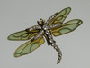 Kenneth J Lane Dragonfly Brooch Plique-a-Jour & Crystals
