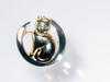 Blue Eyed Cat on Crescent Moon Pin