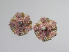 1950's Kramer Pink Enamel Flowers Earrings
