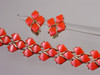 1950's Coral Thermoset Bracelet Earrings Set
