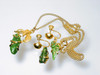 BSK Nephrite Jade Necklace Earrings Set