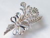 Sterling Marcasite Floral Ribbon Brooch