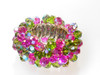 Japan Fuchsia Pink & Green Crystal Bracelet