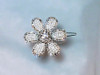 Pave pearl flower hair pin clip