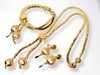 1960's Vintage Monet Adjustable Slide Lariat Necklace, Bracelet, Earrings Set