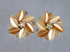 Lisner Thermoset Rhinestone Flower Earrings