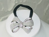 Pearls with Crystals Bow Ponytail Holder