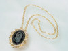 Long necklace with glass cameo