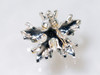 back of snowflake pin with rhodium plating