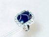 Blue Glass Cab Adjustable Ring