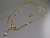 1980's Faux Pearl and Rhinestone Drop Necklace