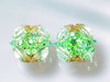 1960's Green Crystal Earrings