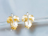 Maple Leaf Earrings with Rhinestone Stems