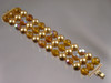 Triple Strand Faux Golden Pearl Crystal Bracelet