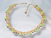 Trifari Ribbons Green Rhinestone Necklace